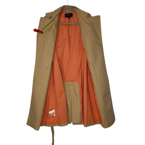 Ann Taylor Tan Twill Double Breasted Belted Trench Coat | MP - Picture 4 of 11